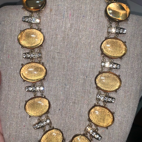 Banana Republic necklace glass rhinestone beads gold - Picture 4 of 4